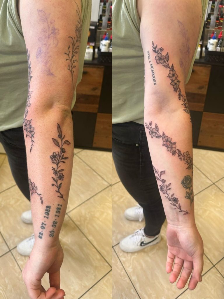 Arm Tattoo, Blumenmotiv